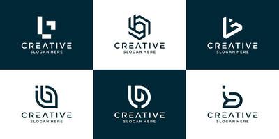 Collection of letter b with abstract design for business vector