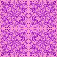seamless graphic pattern, floral magenta ornament tile on pink background, texture, design photo