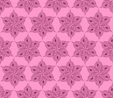 seamless symmetrical pattern of abstract magenta graphic elements on a pink background, texture, design photo