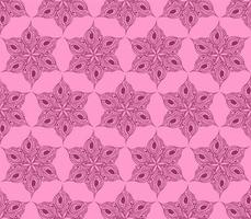 seamless symmetrical pattern of abstract magenta graphic elements on a pink background, texture, design photo