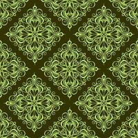 seamless graphic pattern, tile with abstract geometric green ornament on olive background, texture, design photo