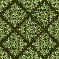 seamless graphic pattern, tile with abstract geometric green ornament on olive background, texture, design photo