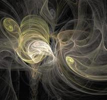 bright white-yellow abstract pattern on black, color digital graphics, background, design photo