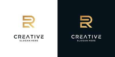 Abstract letter R logo design luxury vector