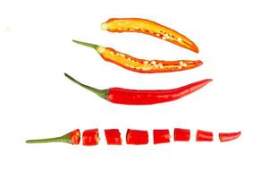 red pepper slice isolated on white background