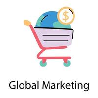 Trendy Global Marketing vector