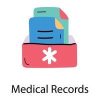 Trendy Medical Records vector