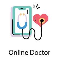 Trendy Online Doctor vector