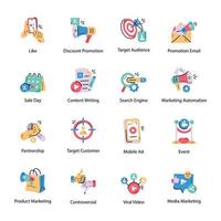 Collection of Marketing Hand Drawn Icons vector