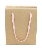 brown paper package bag isolated on white with clipping path photo