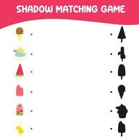 Find the correct shadow. Educational matching game for children. Kids educational game. Preschool worksheet activity. Vector file.