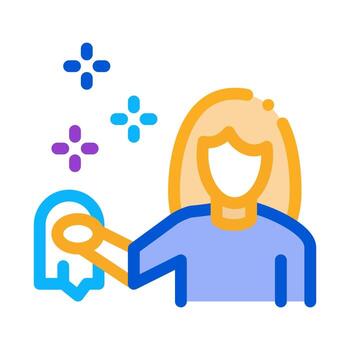 mujer limpieza icono vector contorno ilustración