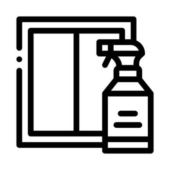 ilustración de contorno de vector de icono de spray limpio de vidrio