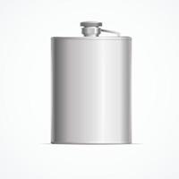 Realistic Detailed 3d Metal Hip Flask. Vector