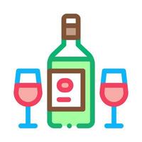 ilustración de contorno de vector de icono de botella de vino