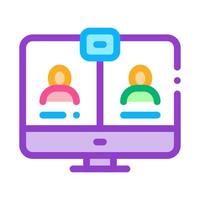 Video Conference Icon Vector Outline Illustration