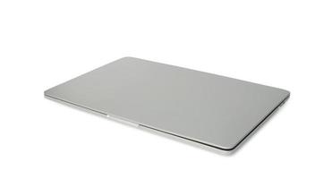 top view of Laptop in angled position. mockup isolated on white background, mockup template, with clipping path. photo