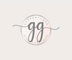 logotipo femenino inicial gg. utilizable para logotipos de naturaleza, salón, spa, cosmética y belleza. elemento de plantilla de diseño de logotipo de vector plano.