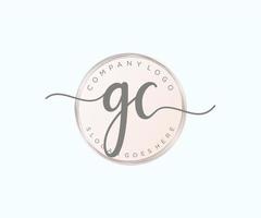 Initial GC feminine logo. Usable for Nature, Salon, Spa, Cosmetic and Beauty Logos. Flat Vector Logo Design Template Element.