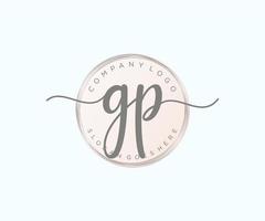 Initial GP feminine logo. Usable for Nature, Salon, Spa, Cosmetic and Beauty Logos. Flat Vector Logo Design Template Element.