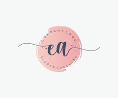 Initial EA feminine logo. Usable for Nature, Salon, Spa, Cosmetic and Beauty Logos. Flat Vector Logo Design Template Element.