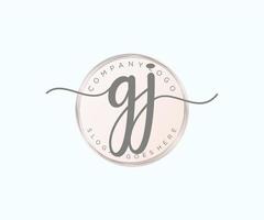 Initial GJ feminine logo. Usable for Nature, Salon, Spa, Cosmetic and Beauty Logos. Flat Vector Logo Design Template Element.