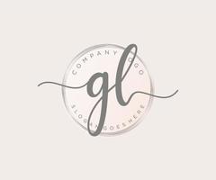 Initial GL feminine logo. Usable for Nature, Salon, Spa, Cosmetic and Beauty Logos. Flat Vector Logo Design Template Element.