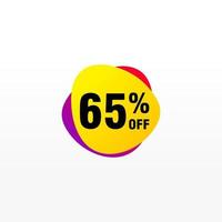 65 discount, Sales Vector badges for Labels, , Stickers, Banners, Tags, Web Stickers, New offer. Discount origami sign banner.