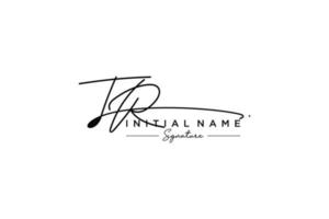 Initial TR signature logo template vector. Hand drawn Calligraphy lettering Vector illustration.