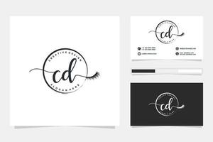 Initial CD Feminine logo collections and business card templat Premium Vector