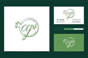 Initial CG Feminine logo collections and business card templat Premium Vector