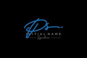 Initial PS signature logo template vector. Hand drawn Calligraphy lettering Vector illustration.