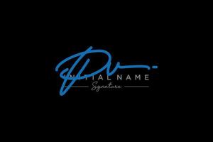 Initial PV signature logo template vector. Hand drawn Calligraphy lettering Vector illustration.