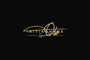 Initial QB signature logo template vector. Hand drawn Calligraphy lettering Vector illustration.