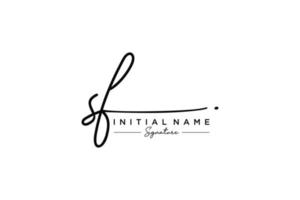 Initial SF signature logo template vector. Hand drawn Calligraphy lettering Vector illustration.