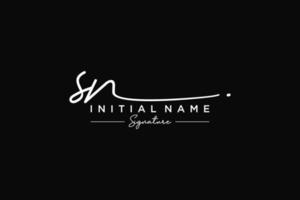 Initial SN signature logo template vector. Hand drawn Calligraphy lettering Vector illustration.