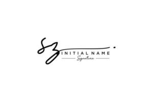 Initial SZ signature logo template vector. Hand drawn Calligraphy lettering Vector illustration.