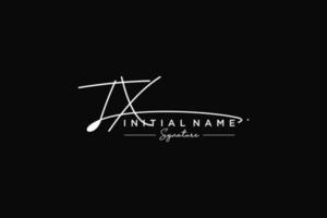 Initial TX signature logo template vector. Hand drawn Calligraphy lettering Vector illustration.