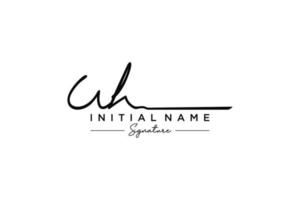 Initial UH signature logo template vector. Hand drawn Calligraphy lettering Vector illustration.