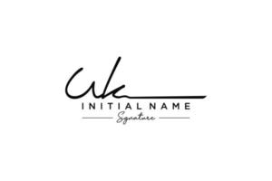 Initial UK signature logo template vector. Hand drawn Calligraphy lettering Vector illustration.