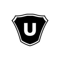 Letter U Shield Logo Design vector