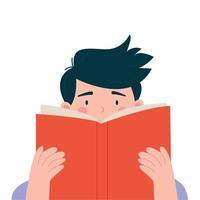 Man reading a book. Vector illustration