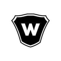 Letter W Shield Logo Design vector