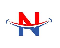 Letter N Smile Logo Design Vector Template
