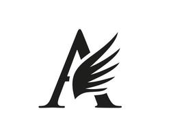 Letter A Wing Logo Design Vector Template