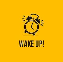 Alarm Clock Concept Banner Flat Design Style. Vector