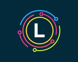 Letter L Technology Logo. Network Logo Design vector