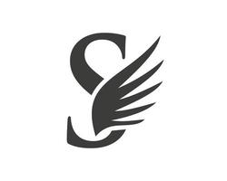 Letter S Wing Logo Design Vector Template