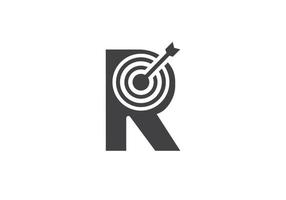 Letter R Success Target Logo Design vector