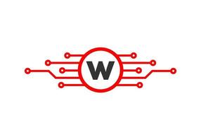 Letter W Technology Logo. Network Logo Design vector